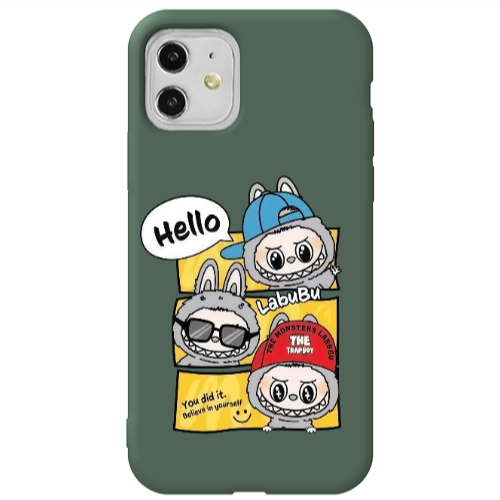 Apple iPhone 11  Labubu3 Dark Green Colored Silicone TPU Θήκη
