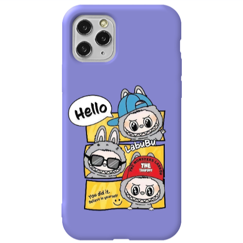 Apple iPhone 11 Pro Labubu3 Purple Colored Silicone TPU Θήκη