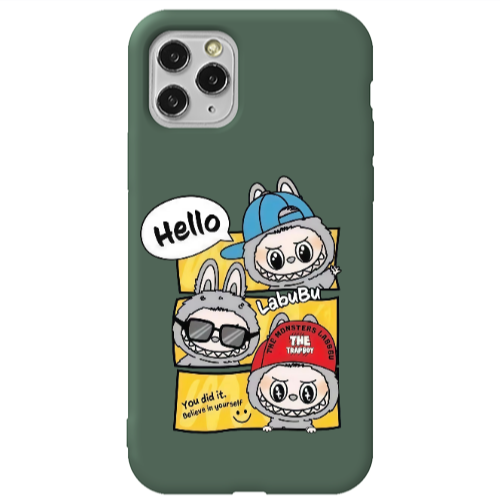 Apple iPhone 11 Pro Labubu3 Dark Green Colored Silicone TPU Θήκη