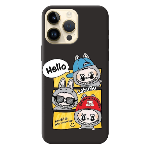 Apple iPhone 13 Pro Max Labubu3 Black Colored Silicone TPU Θήκη