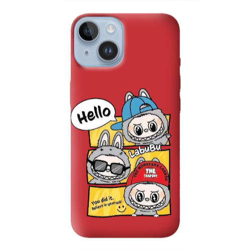 Apple iPhone 14 Plus Labubu3 Red Colored Silicone TPU Θήκη
