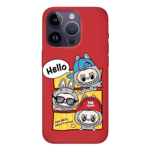 Apple iPhone 14 Pro  Labubu3 Red Colored Silicone TPU Θήκη