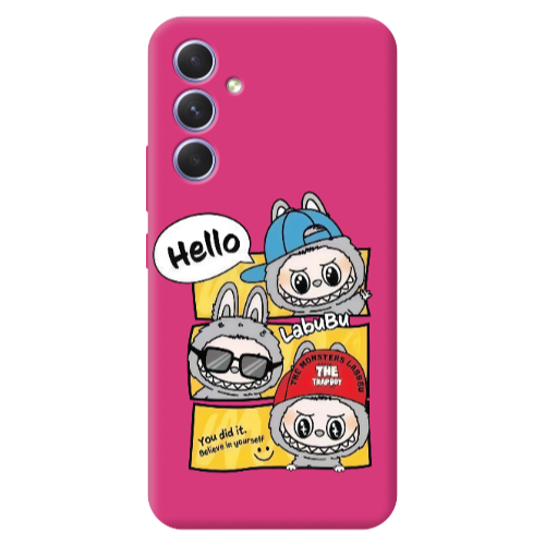 Samsung A54 Labubu3 Fuchsia Colored Silicone TPU Θήκη