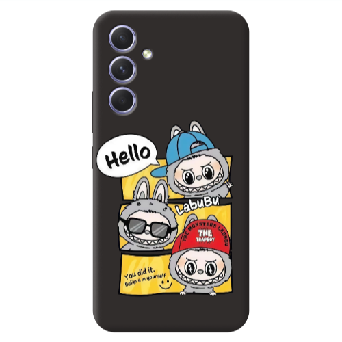 Samsung A54 Labubu3 Black Colored Silicone TPU Θήκη