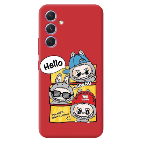 Samsung A54 Labubu3 Red Colored Silicone TPU Θήκη