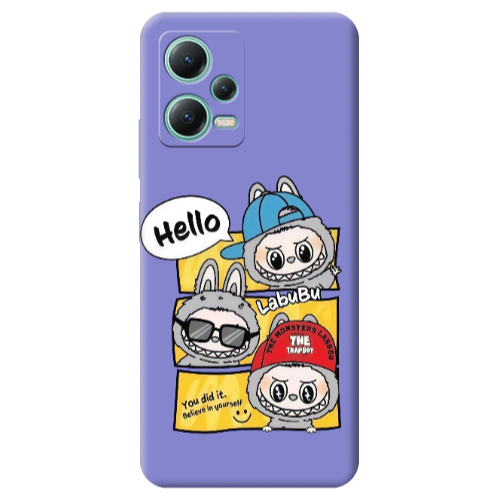Xiaomi Redmi Note 12 Pro 5G Labubu3 Purple Colored Silicone TPU Θήκη