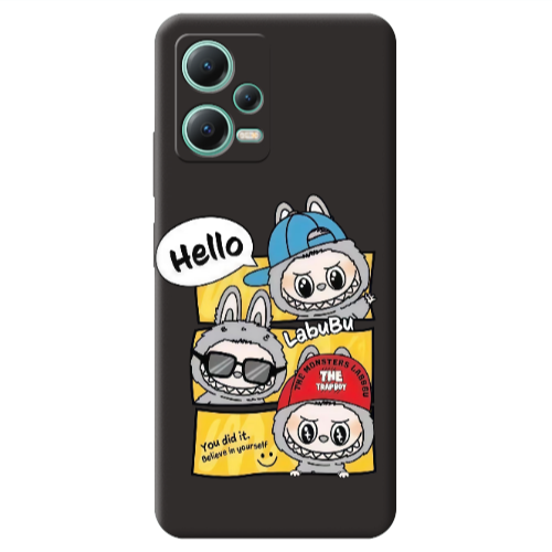 Xiaomi Redmi Note 12 Pro 5G Labubu3 Black Colored Silicone TPU Θήκη