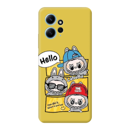 Xiaomi Redmi Note 12 4G Labubu3 Yellow Colored Silicone TPU Θήκη