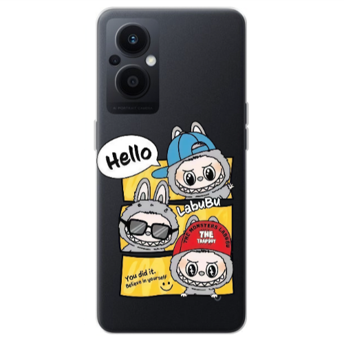 Oppo Reno 7 Lite Labubu3 Transparent Silicone TPU Θήκη
