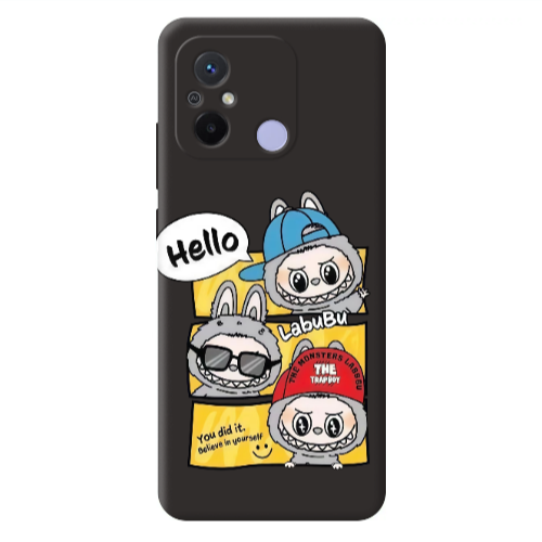 Xiaomi Redmi 12C Labubu3 Black Colored Silicone TPU Θήκη