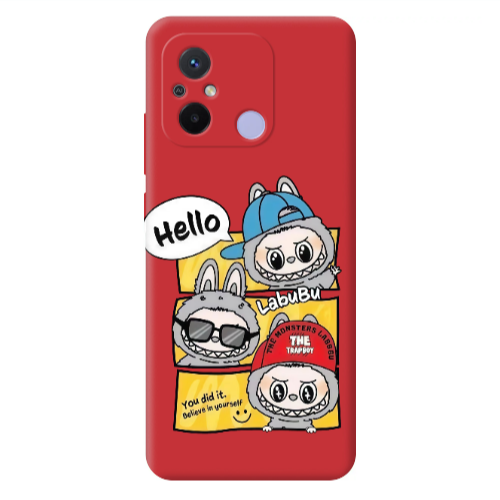 Xiaomi Redmi 12C Labubu3 Red Colored Silicone TPU Θήκη