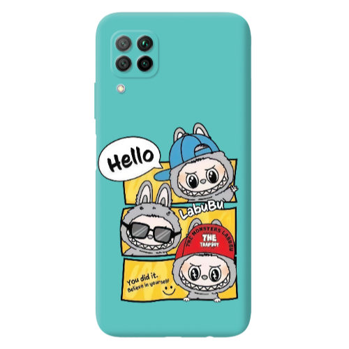 Huawei P40 Lite Labubu3 Turquoise Colored Silicone TPU Θήκη