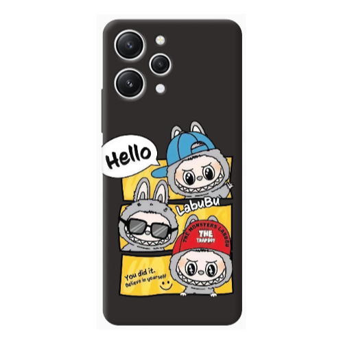 Xiaomi Redmi 12 Labubu3 Black Colored Silicone TPU Θήκη