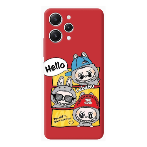 Xiaomi Redmi 12 Labubu3 Red Colored Silicone TPU Θήκη