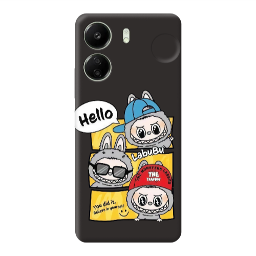 Xiaomi Redmi 13C Labubu3 Black Colored Silicone TPU Θήκη
