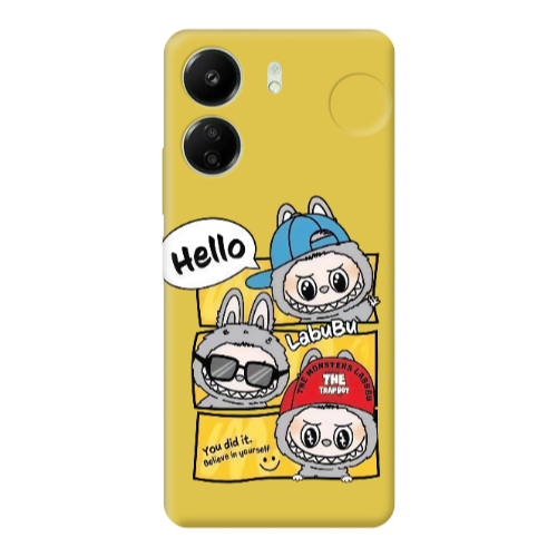 Xiaomi Redmi 13C Labubu3 Yellow Colored Silicone TPU Θήκη