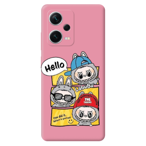 Xiaomi Poco X5 Labubu3 Pink Colored Silicone TPU Θήκη