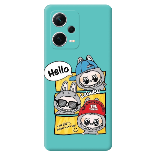 Xiaomi Poco X5 Labubu3 Turquoise Colored Silicone TPU Θήκη