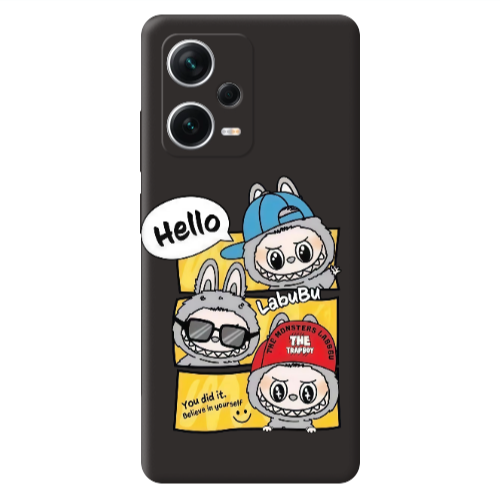 Xiaomi Poco X5 Labubu3 Black Colored Silicone TPU Θήκη