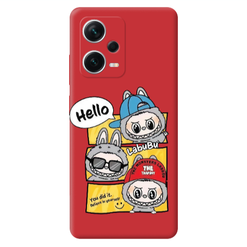 Xiaomi Poco X5 Labubu3 Red Colored Silicone TPU Θήκη
