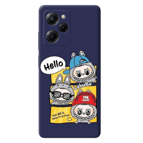 Xiaomi Poco X5 Pro Labubu3 Dark blue Colored Silicone TPU Θήκη
