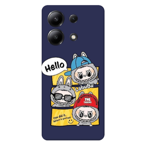 Xiaomi Redmi Note 13 4G Labubu3 Dark blue Colored Silicone TPU Θήκη