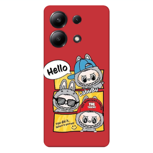 Xiaomi Redmi Note 13 4G Labubu3 Red Colored Silicone TPU Θήκη