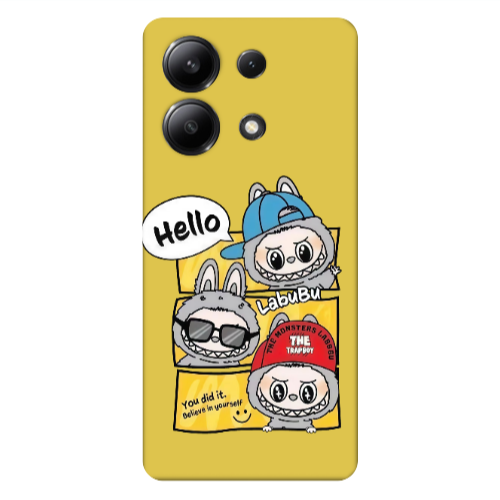 Xiaomi Redmi Note 13 4G Labubu3 Yellow Colored Silicone TPU Θήκη