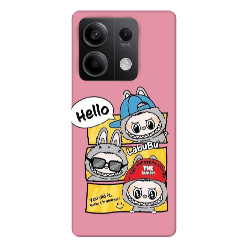 Xiaomi Redmi Note 13Pro 5G Labubu3 Pink Colored Silicone TPU Θήκη
