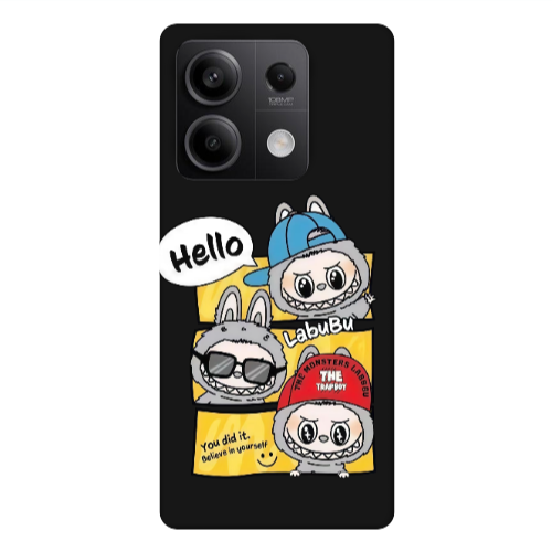 Xiaomi Redmi Note 13Pro 5G Labubu3 Black Colored Silicone TPU Θήκη