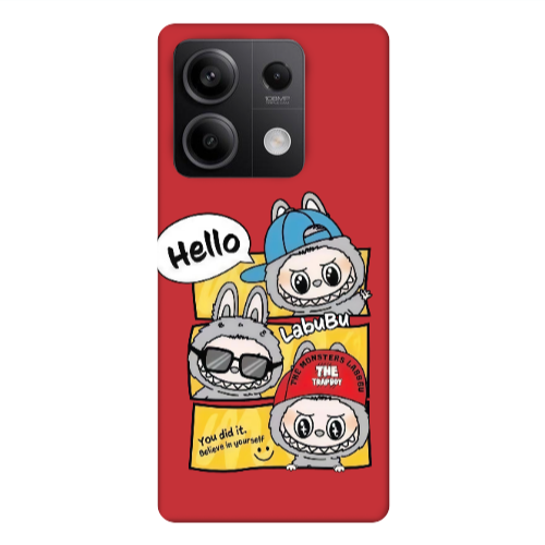 Xiaomi Redmi Note 13Pro 5G Labubu3 Red Colored Silicone TPU Θήκη