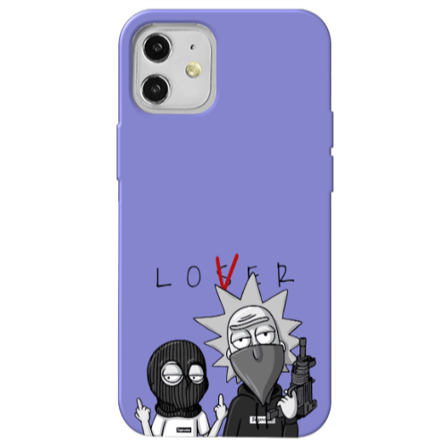 Apple iPhone 12 Rick Loser Purple Colored Silicone TPU Θήκη