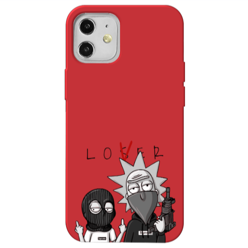Apple iPhone 12 Rick Loser Red Colored Silicone TPU Θήκη