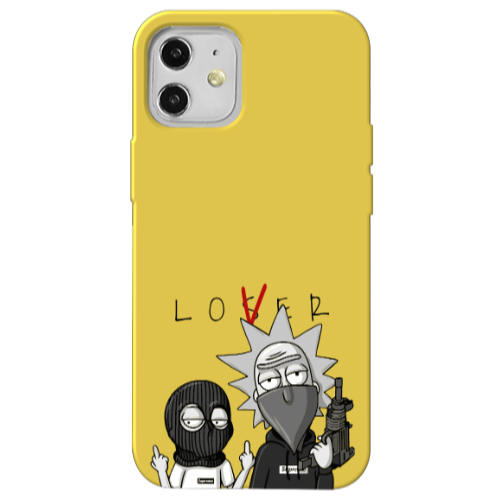 Apple iPhone 12 Rick Loser Yellow Colored Silicone TPU Θήκη