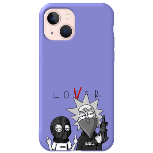 Apple iPhone 13 Rick Loser Purple Colored Silicone TPU Θήκη