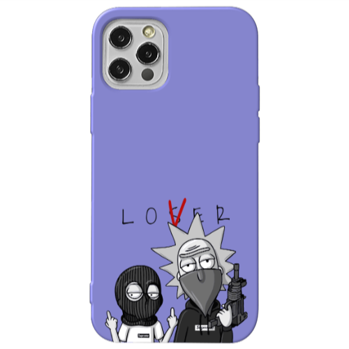Apple iPhone 12 Pro Rick Loser Purple Colored Silicone TPU Θήκη