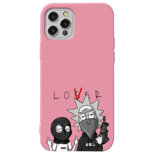 Apple iPhone 12 Pro Max Rick Loser Pink Colored Silicone TPU Θήκη