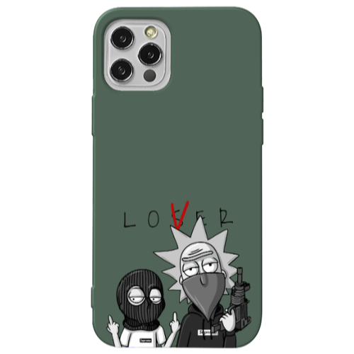 Apple iPhone 12 Pro Max Rick Loser Dark Green Colored Silicone TPU Θήκη