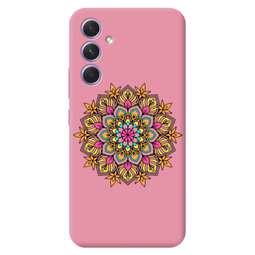 Samsung A56 Mandala D6 Pink Colored Silicone TPU Θήκη