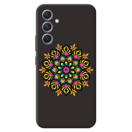 Samsung A56 Mandala D6 Black Colored Silicone TPU Θήκη