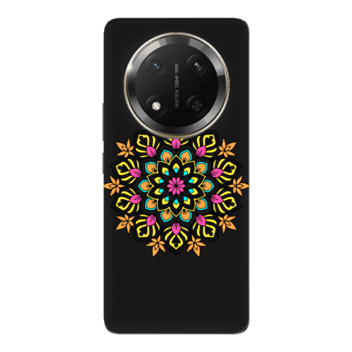 Honor Magic 7 Lite Mandala D6 Black Colored Silicone TPU Θήκη