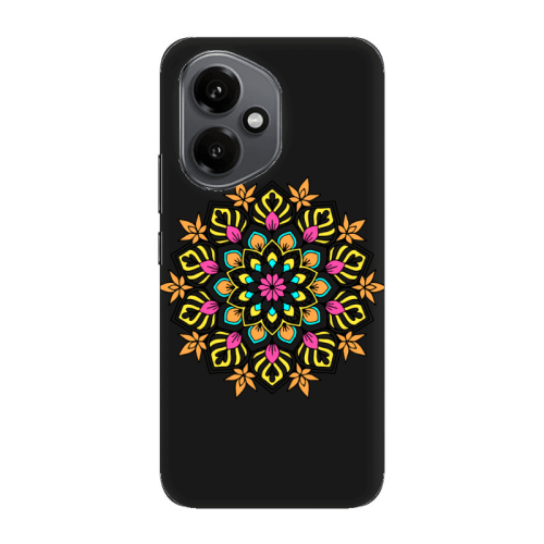 Honor Magic 400 Mandala D6 Black Colored Silicone TPU Θήκη