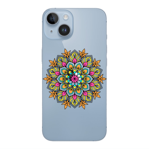 Apple iPhone 14  Mandala D6 Transparent Silicone TPU Θήκη