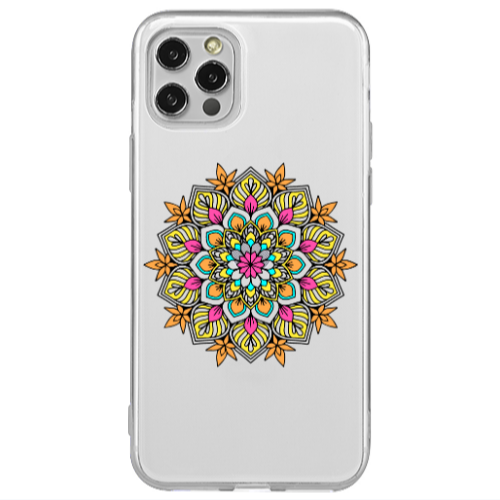 Apple iPhone 12 Pro Mandala D6 Transparent Silicone TPU Θήκη