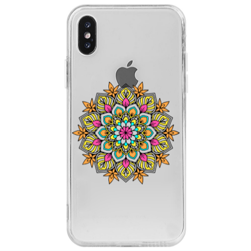 Apple iPhone Xs Mandala D6 Transparent Silicone TPU Θήκη