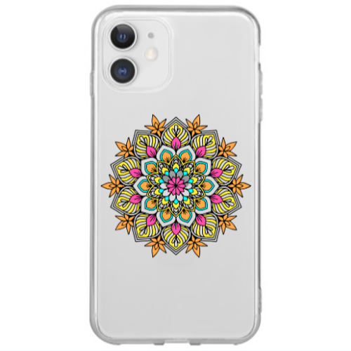 Apple iPhone 12 Mini Mandala D6 Transparent Silicone TPU Θήκη