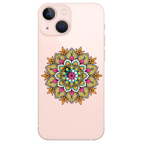 Apple iPhone 13 Mini Mandala D6 Transparent Silicone TPU Θήκη