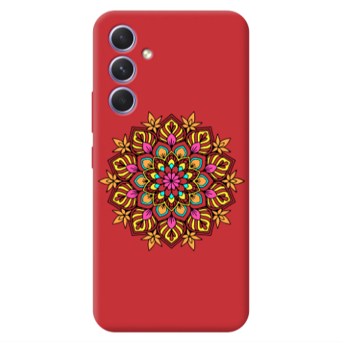 Samsung A54 Mandala D6 Red Colored Silicone TPU Θήκη