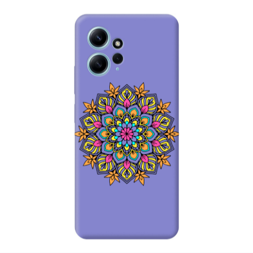 Xiaomi Redmi Note 12 4G Mandala D6 Purple Colored Silicone TPU Θήκη