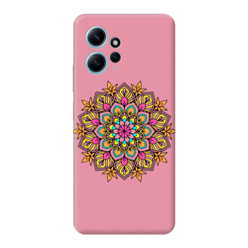 Xiaomi Redmi Note 12 4G Mandala D6 Pink Colored Silicone TPU Θήκη